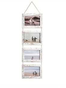 Marco de galería de pared blanco desgastado con 4x6" con 3/4/5 aberturas, orientación vertical para decoración del hogar perfecto para decoración del hogar y de oficina, display vertical, decoración del hogar - Multicolor - Ver 10
