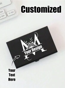 1 Pc Personalized Wallet-Style Business Card Holder, Customizable With Name And Job Title, Portable Metal Card Case, Business Card Holder Metal Business Card Case Pocket Simple Credit Card Holder Card Box,Business Card Aluminum Alloy Stand - Multicolor - View 2