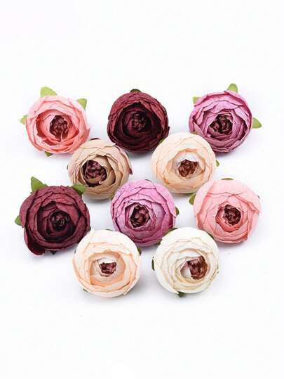 10/30个仿真玫瑰花头及花苞DIY套装，适用于蛋糕装饰、花环制作、节日生日派对装饰、新娘腕花、插花、家居装饰、花园装饰、情人节礼物、新年装饰