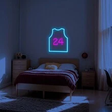 Regalos personalizados de baloncesto para niños, jersey de baloncesto personalizado con letrero de neón de pared, letrero de neón de baloncesto con luz LED de noche para dormitorio, regalo de Navidad, cumpleaños y deporte para niños y niños