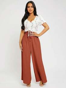 Women's Wide Leg Pants With Pocket High Waist Fashion Beautiful Super Shipping!! ! - 瓦 - 查看 3