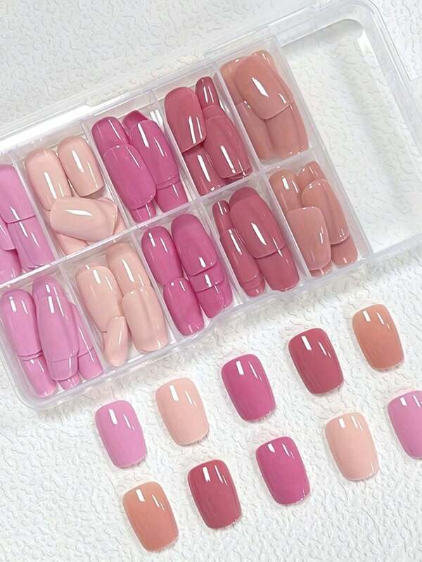 150pcs/Box Brown Tone Maillard Artificial Detachable Nail Tips, Suitable For Autumn/Winter Press On Nails