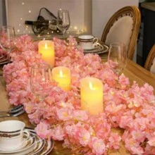 Guirnalda de luces LED simulando flores de cerezo, luces de colores para Navidad, boda, decoración de habitación