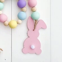 Farmhouse Easter Bunny Wood Bead Garland, Easter Decor, Easter Tiered Tray Decor, Easter Tray Decoration, Spring Decor, Beaded Garland, Garland With Tassel, Easter Gift Gifts Birthday Graduation