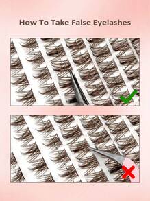 Asiteo Asiteo 120 PCS D Curl Brown Cluster Lashes Natural Look Wispy Manga Individual Lashes Fluffy Soft Eyelash Extensions