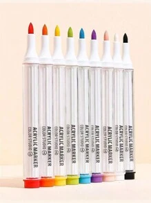 9/144pcs Morandi Acrylic Paint Pens Soft Brush Tip, Calligraphy Markers For Lettering, Card Making, Rocks Painting, Wood, Fabric, Canvas, Ceramic, Glass, DIY Art Crafting, School Supplies
