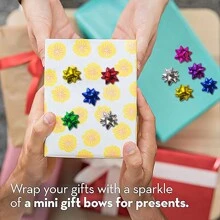 50pcs Mini Gift Bow, 1" Inch Metallic Star Bow Small Tiny Stick On Bows For Present Holiday Birthday Party Decoration Wrapping, Mother's Day And Graduation Gifts, Random Color