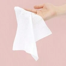 100 片装一次性洗脸巾柔软干湿巾面部毛巾小毛巾用于清洗和干燥面部纸巾 - 白色 - 查看 5