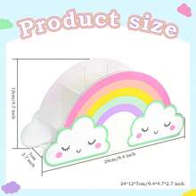 Pencil Holder For Desk, Acrylic Pen Holder Rainbow Supply Caddy For Home Classroom Homeschool Office Desktop Storage Art Stationery Supplies Organizer Back To School, Birthday Gifts For Kids - Multicolor - View 2