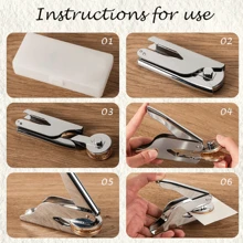 CYFUN DESIGN 1 件巴洛克字母便携式压花印章，钢印章印章，适用于书籍、信封、压花