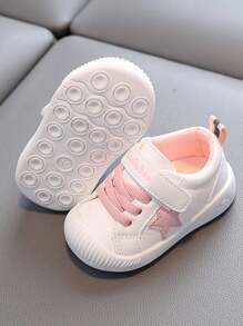 1 par de zapatos nuevos de primavera/otoño para niños pequeños de interior/exterior con suela blanda antideslizante, puntera redonda, suela protectora transpirable de malla, de fácil puesta y quitado con cinta mágica, estilo casual, adecuados para niños y niñas de 6 meses a 3 años