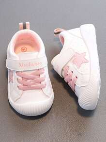 1 par de zapatos nuevos de primavera/otoño para niños pequeños de interior/exterior con suela blanda antideslizante, puntera redonda, suela protectora transpirable de malla, de fácil puesta y quitado con cinta mágica, estilo casual, adecuados para niños y niñas de 6 meses a 3 años