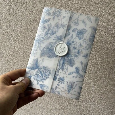 NIEWSPECIAL 20 peças de papel kraft em branco, azul, verde ou com padrão floral, adequado para convites de casamento de 5x7 polegadas, cartões DIY, envelopes kraft personalizados, presentes de festa, decoração de quarto, chá de panela, aniversário, formatura, decoração de festa, festa de despedida de solteira, etc.