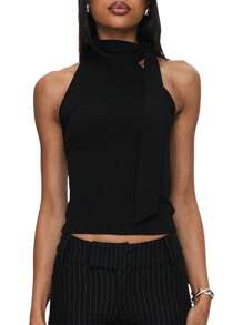 Women Tank Tops & Camis - 黑色 - 查看 1