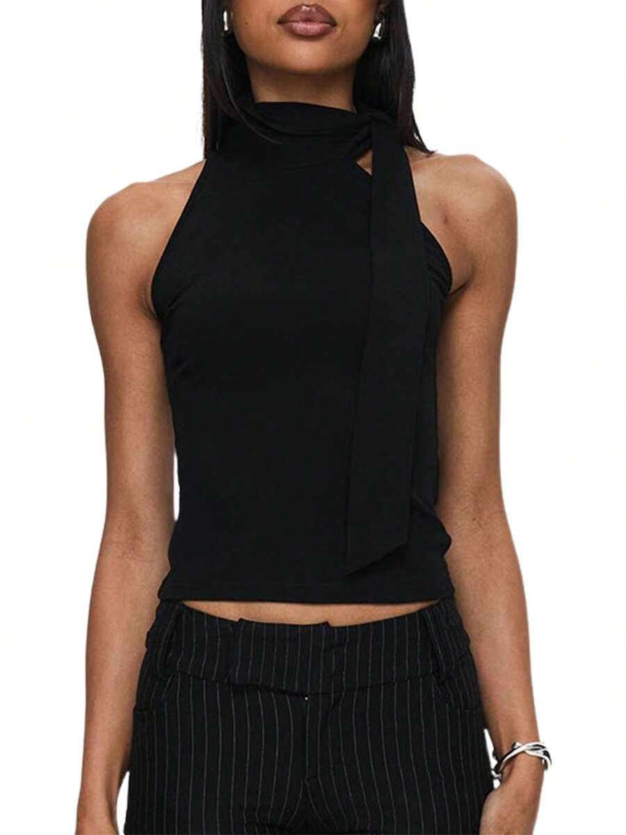 Women Tank Tops & Camis - 黑色 - 查看 1