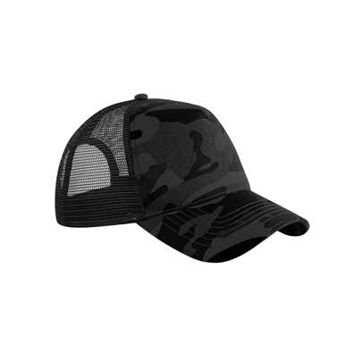 Beechfield Unisex Adult Camo Snapback Trucker Cap (Midnight)