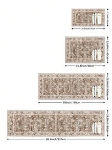 DAJIANG 1pc Large Washable Area Rug, Vintage Bohemian Style Carpet For Hallway, Living Room, Foldable, Soft & Comfortable, Non-Slip Washable, Suitable For Living Room, Kitchen, Bedroom, Study, Bedside, Home Decor, Holiday Room, Bathroom, Kitchen Decor - Multicolor - View 3