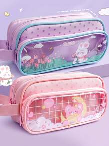 Estuche grande para lápices 2025, caja de papelería, nuevo diseño para niñas y niños, nueva versión de estuche para lápices para estudiantes mujeres, bolsa de lápices de alta calidad para niñas con diseño de conejo - Multicolor - Ver 1