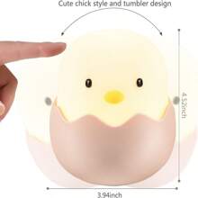 Lámpara de noche de silicona con diseño creativo de huevo de gallina LED, lámpara de noche de silicona para colocar al lado