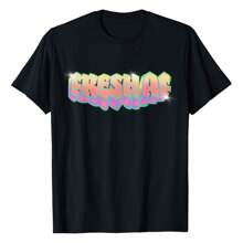 Pastel Goth Fresh AF Graffiti T-Shirt Women's Sports T-Shirt, Pure Cotton Short Sleeve