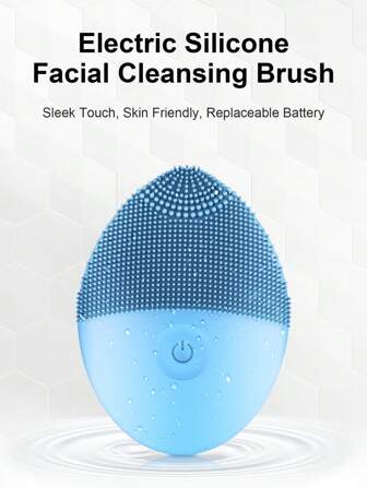 用于清洁和去角质的硅胶面部刷，防水电动洁面刷，面部刷去角质刷，面部清洁刷，面部刷