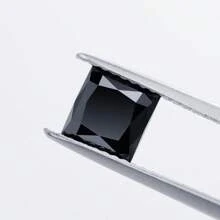 100% Moissanite Black D Color Princess Cut VVS1 Moissanite Stone Loose With GRA Certificate - Black - View 2
