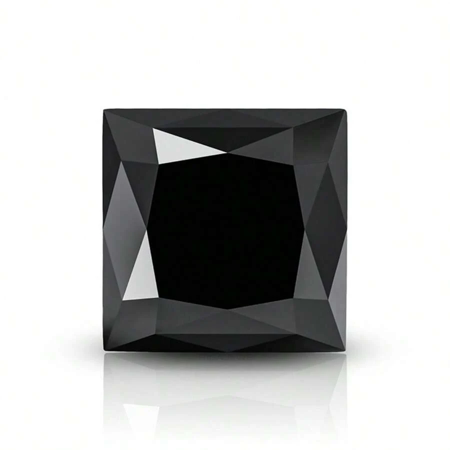 100% Moissanite Black D Color Princess Cut VVS1 Moissanite Stone Loose With GRA Certificate - Black - View 1