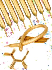 20pcs Metal Long Tube Magic Latex Balloons, DIY Animal Bouquet Creative Shape Latex Balloons For Wedding Birthday Party Decoration - 彩色 - 查看 6