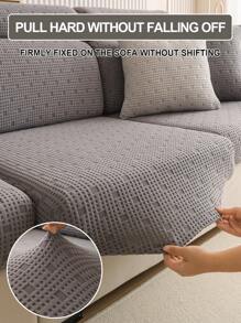 1 PC Grid Dots Sofa All Inclusive Universal Set Shake Fleece Anti Cat Scratch Four Seasons Universal Elastic Sofa Cover Cushion Cap Non Slip Sofa Backrest Cover,Suitable For Living Room Sofa Protection Of L-Shaped Sofas And 1, 2, 3, 4 Seat Sofas