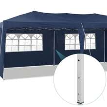 Carpa con dosel para fiestas al aire libre, carpa plegable de 10 x 20 pulgadas con 6 paredes laterales, bolsa de transporte, resistente a los rayos UV y al agua, carpa resistente con altura ajustable para eventos al aire libre para patio de bodas - Azul - Ver 10