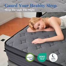 MRH 12"Inch Twin Full Queen King Pocketed Coil Black Box Mattress Hybrid Attress Innerspring Mattress Hotel Mattress