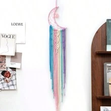 1 件波西米亚流苏编织壁挂钩针新月星空捕梦网长流苏捕梦网墙面装饰手工波西米亚家居装饰艺术装饰工艺品卧室宿舍房间、家居装饰、房间装饰、墙面装饰学校装饰学校惊喜宿舍装饰返校 - 米色 - 查看 17