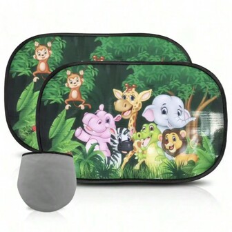 Portable bathtub 2pcs Car Side Window Sunshades, Providing Full And Semi Blackout, Cute Patterned Car Curtains For Insulation, Halloween, Thanksgiving, And Christmas Gifts