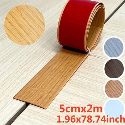 1pc 5cm X 2m Wood Grain Transition Strip, Connects Floor Gaps And Carpet Thresholds, Seamless Floor Covering