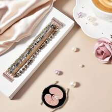 1件手工串珠手鍊錶帶，相容 Galaxy Watch9/8/7/6/5/4，相容 Galaxy Watch7ultra1 47mm，男女款，20mm 手工時尚彈性串珠手鍊錶帶，相容 Watch9ultra2 47mm、Watch9 40mm、Watch9 44mm - 卡其色 - 查看 5