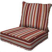 Outdoor Deep Seat, 24" W X 23" D, Stripe Brick Outdoor Chair Cushion - Stripe Brick - View 4