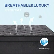 MRH 12"Inch Twin Full Queen King Pocketed Coil Black Box Mattress Hybrid Attress Innerspring Mattress Hotel Mattress