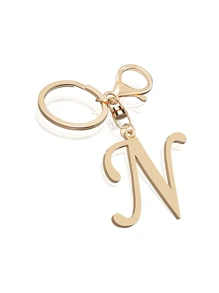 1 pieza Llavero con letra de oro avanzado y elegante, colgante con letra tridimensional, llavero clásico y simple, decoración, accesorio de bolso, versátil para bolsos de trabajo, escuela, compras, mochilas, bolsos de mano, accesorio de bolso, adecuado para regalar a amigos, familia, parejas, novias, regalos importantes, recuerdos de vacaciones