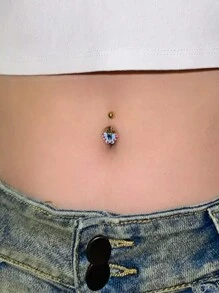 钛钢肚脐环，带蝴蝶水钻，复古性感肚脐环 - 蝴蝶型 - 查看 4