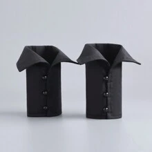 1 Pair Elegant Pearl Accent Minimalist Cuff Sleeve Decor, Suitable For Autumn/Winter Outfits - Multicolor - View 6