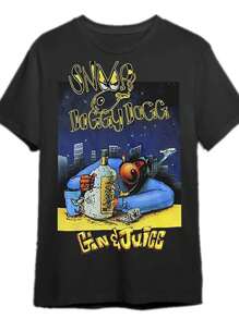Dog Juice Rap1 Piece, 100% Cotton,Washed Printed T-Shirt, Seasonal Casual Men's T-Shirt, Round Neck Cotton Short-Sleeved T-Shirt, Christmas Gift.