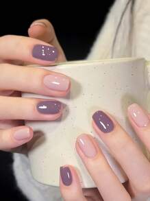 150Pcs/Box Autumn/Winter Brown Maillard Artificial Removable Nail Tips Press On Nails Nail Supplies Nails - Multicolor - View 5