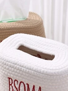 Porta fazzoletti personalizzato, design intrecciato in corda, stile nordico, porta rotolo di carta quadrato, decorazione per casa, salotto, camera da letto, bagno, tavolo da pranzo, testo personalizzabile