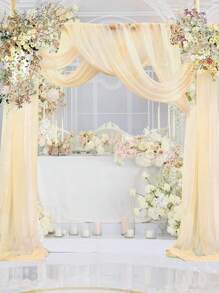 1/2 piezas Cortina de gasa champagne de 75*300/600/800 cm, tela de fondo para decoración de boda, fiesta de cumpleaños, baby shower, ceremonia nupcial, recepción, arco de boda, escaleras, respaldo de silla, regalo del día de San Valentín