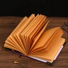 1 Copy/2 Copies/3 Copies/5 Copies/6 Copies/Gift Box Set/Vintage Soft Leather Hardcover Notebook With 200 Pages. It Features A Hollow-Out Design On The Cover, A Satin Ribbon Bookmark, An Anchor Decoration, Metal Edges For Fixation, And Eye-Protecting Paper. It Is Suitable For Office Business, Campus Life, Daily Use And As A Holiday Gift. It's A High-Quality Office Meeting Notebook, Diary, Journal And Record Book.