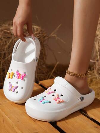 CIVHOM 定制时尚个性化女士透气镂空凉鞋，高弹力 EVA 软底防滑轻便女士休闲花园鞋，适合室内外，四季皆宜