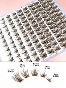 Asiteo Asiteo 120 PCS D Curl Brown Cluster Lashes Natural Look Wispy Manga Individual Lashes Fluffy Soft Eyelash Extensions