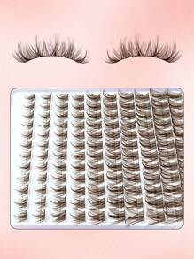 Asiteo Asiteo 120 PCS D Curl Brown Cluster Lashes Natural Look Wispy Manga Individual Lashes Fluffy Soft Eyelash Extensions