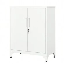 SONGMICS Aktenschrank Aktenschrank, Mehrzweckschrank, Büroschrank mit 2 Türen - Weiss - Übersicht 7