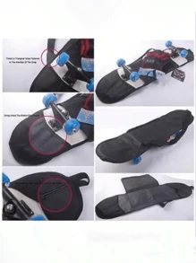Skateboard Carry Bag With Shoulder Strap, Chiffon Fabric, Normal Waterproof Skateboard Storage Pouch, Multi-Size Skateboard And Scooter Carrying Handbag
